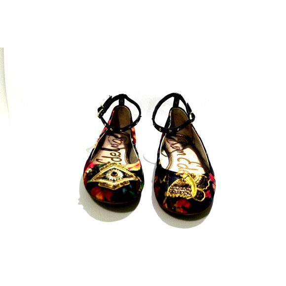 Sam Edelman Ferrera 2 Women Floral Multi Color Ankle Strap Birds Flats Size 8.5 - Picture 3 of 10